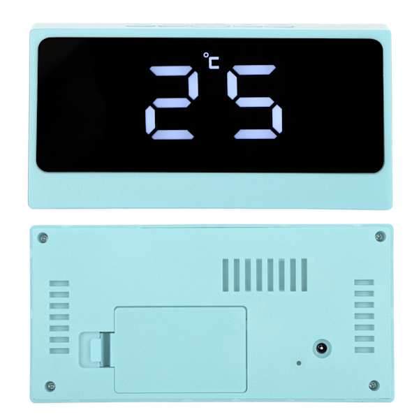 LED digital väckarklocka tyst smart temperatur datum lysande storbildsskärm sminkspegel (blå)