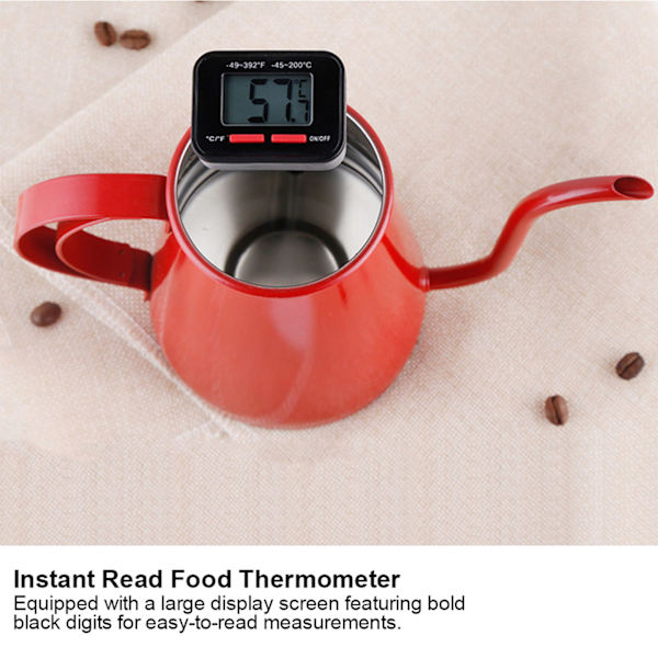 Espresso Cappuccino Kaffe Digital Matlagningstermometer Øyeblikkelig Les Kjøtt Termometer