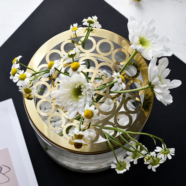 Blomsterindsats Låg Metalgitter til borddekoration 15,2 cm diameter