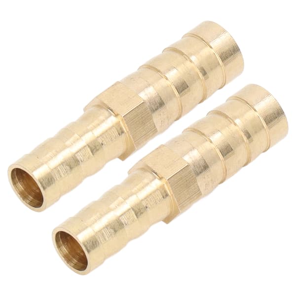 2 stk. Barbed Fitting Splicer Messing Slange Studs Reducer Hex Reducerende Studs Connector 10mm(3/8in) til 8mm(5/16in)