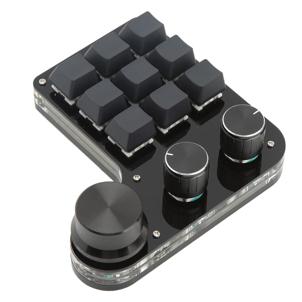 Mini Gaming knappsats 3 knoppar RGB bakgrundsbelyst blå switch Programmerbar knappsats med 9 knappar för Music Office Media