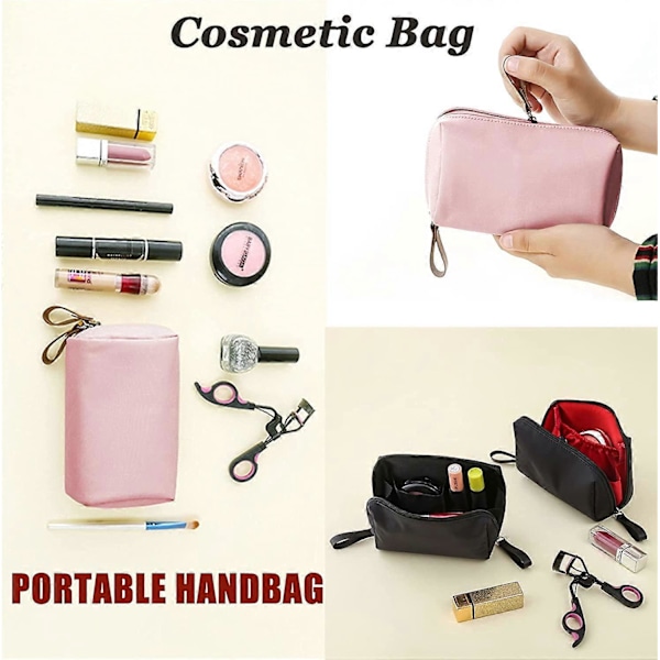 Rejse Makeup Pung Lille Kosmetiktaske Mini Makeup Tasker til Taske, Vandtæt Bærbar Rejse Toilettaske med Lynlås, Lille Makeup Organizer Clutch