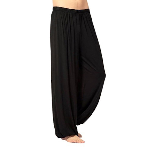 Mäns Svarta XL Baggy Harem Yoga Magdansbyxor