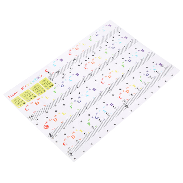 Piano Key Sticker Farverig gennemsigtig klaverpartitur Udskrivning af dekorativ selvklæbende etiket
