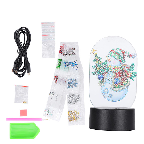 LED-timanttimaalaus Yövalot Älykäs Kosketusanturi 3D USB Joulu DIY Koti Dekoraatio
