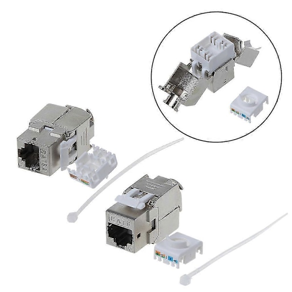 Cat6 Cat6a Skärmad Ftp Rj45 Legering Modul Keystone Jack Nätverkskontakt