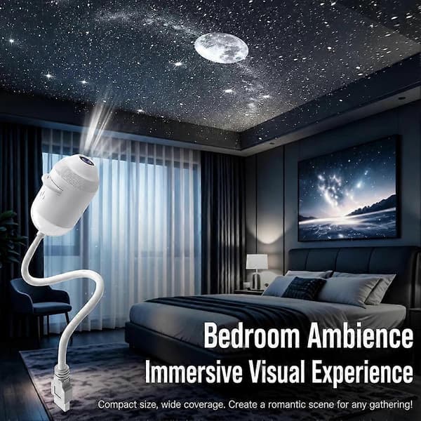 Upgraded HD Smart-Dynamics 5D Holographic Night Light Projector Plug Play HD Star Projector Photography & Vlog Studio Setup With 3 Films
