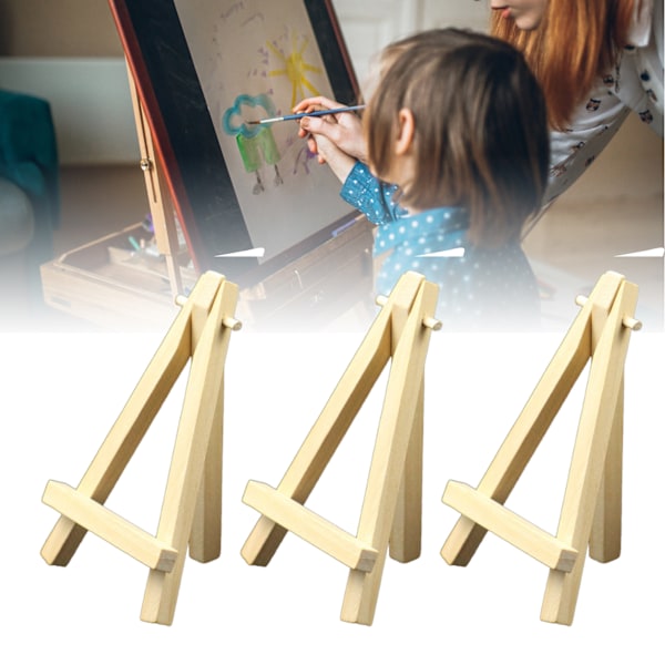 5 stk. 5 tommer Mini Display Træ Staffeli Trekant Støtte Bærbar Mini Træ Kunstner Staffeli til Bryllupper Fester