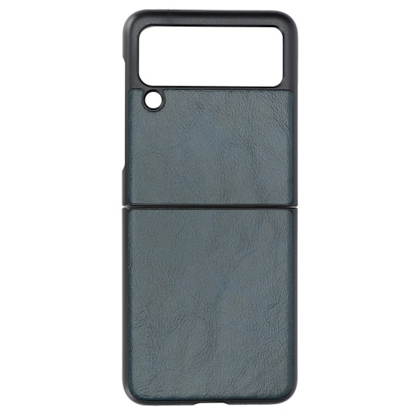 Business Real Leather Texture Protective Folding Phone Cases for Samsung Galaxy Z Flip 3Blue