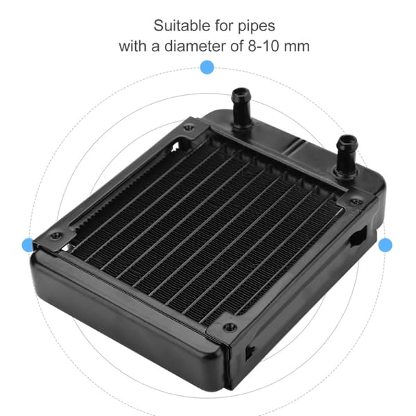 120 MM Datamaskin CPU Vannkjøling Radiator Kjøleribbe 10 Rør