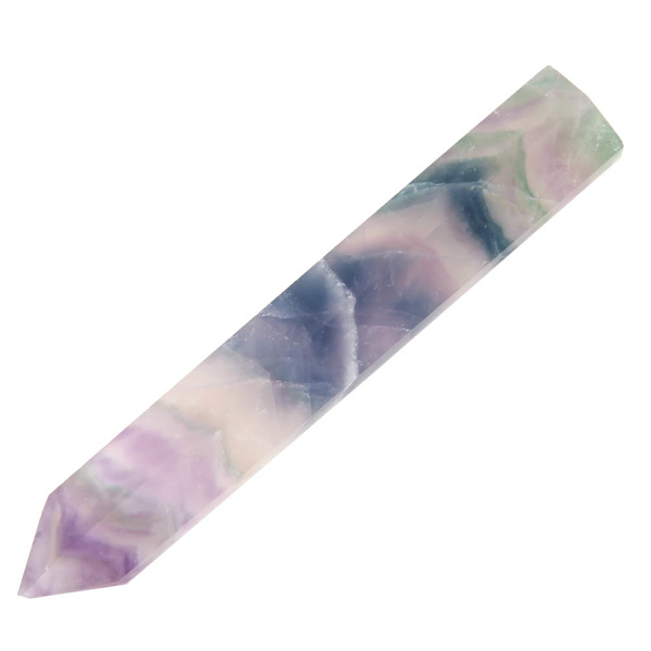 Enkelspetsig färgad fluoritkristallpelare helande meditationskristallkvarts ZZ0144