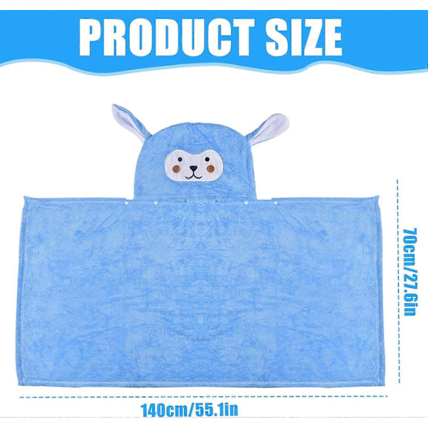 (Blå) Baby Badekåbe 3 stk. Baby Badehåndklæde Baby Drenge Badekåbe Frottehåndklæde, Blød & Stærk Absorption, 70 x 140 cm Høj Kvalitet Koral Plys, Badekåbe 0-