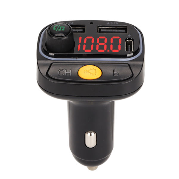 C15 Bil Bluetooth FM-sender Radiomottaker MP3-spiller Handsfree-samtale med dobbel USB-ladeport LED-lys