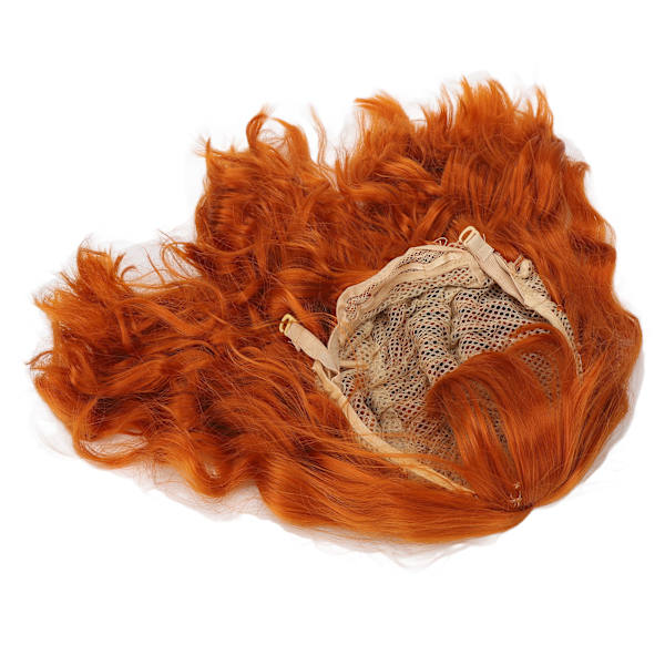 Paryk Varmebestandig Soft Touch Alsidig Orange Krøllet paryk med Air Bangs til Halloween Koncerter Temafester Bryllup Datoer