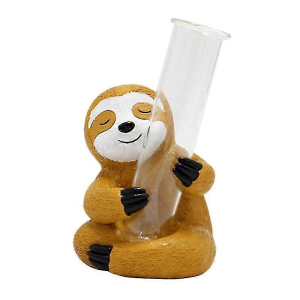 Sloth Växtförökningsstation Terrarium Skrivbord Sloth Terrarium Vas Sloth Växtvaser Display Provrörsvas För Hydroponisk Zekai
