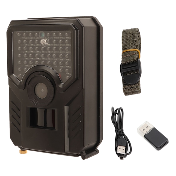 PR200B Trail Hunting Camera Vattentät IP56 Infraröd 12MP 1080P Wildlife Trail Camera Svart