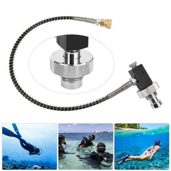 S-04 Dykventil Luftpåfyllning Högtrycksslang Scuba Adapter Undervattensandningsutrustning Tillbehör