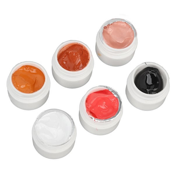 6 färger pärlemor nagelgel gnistrande glänsande högpigmenterad långvarig reflekterande glitter ritning gellack
