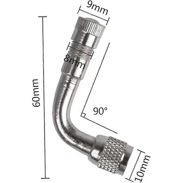 6 st Däckadapter Däckventilsförlängare 45/90/135 Grader för Bil Motorcykel Cykel