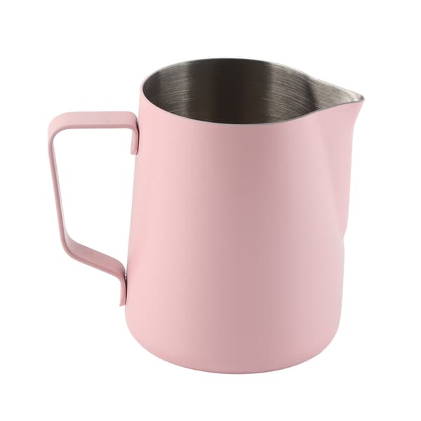 Rustfri stål mælkekande til husholdningsbrug Latte Art Kaffe Tilbehør 600ml Pink