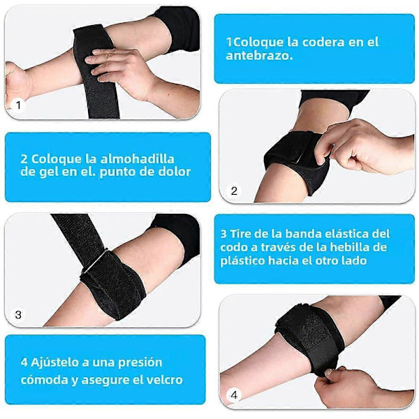1 st Justerbart Tennisarmbågsstöd Golfarmbågsrem Skydd för Lateral Epikondylit Smärtsyndrom Neopren
