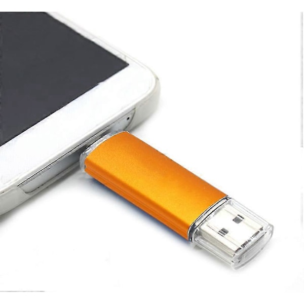 2.0u Höghastighets Disk Otg Dator Och Dubbelanvändning Mobiltelefon, Lämplig För Mobiltelefoner (orange, 64gb)