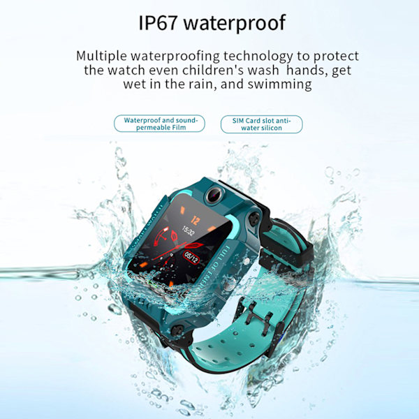 Q19 Barn Smart Phone Watch Vattentät Plug In Card Kamera Positioneringsarmband (vert )