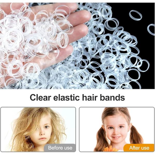 Gennemsigtige Mini Hår Elastikker - 1000 stk., Perfekt til Fletninger, Bryllupsfrisurer og Dreadlocks