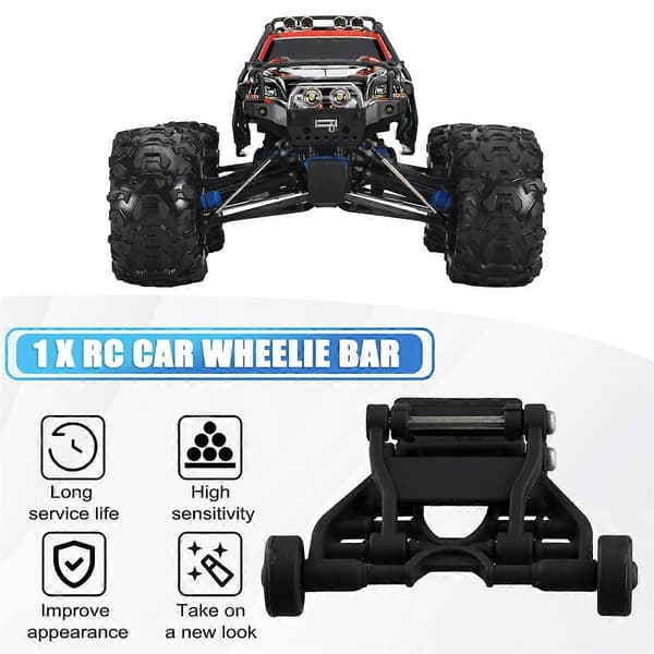 RC Car Wheelie Bar 7184 för 1/16 Summit E- EREVO RC Bil Reservdelar Uppgraderingstillbehör Black