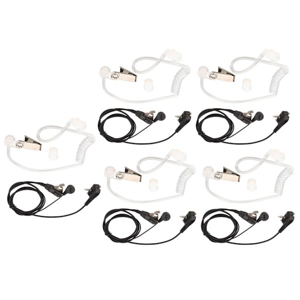 Akustisk rør hovedtelefon gennemsigtig strålingsreduktion Bærbart luft akustisk rør headset til Motorola Walkie Talkie 5 stk.