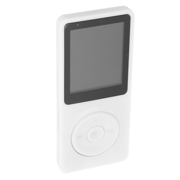 MP3-afspiller 1,8 tommer TFT HD-skærm Indbygget mikrofon FM-funktion Mini bærbar musikafspiller med øretelefon Hvid