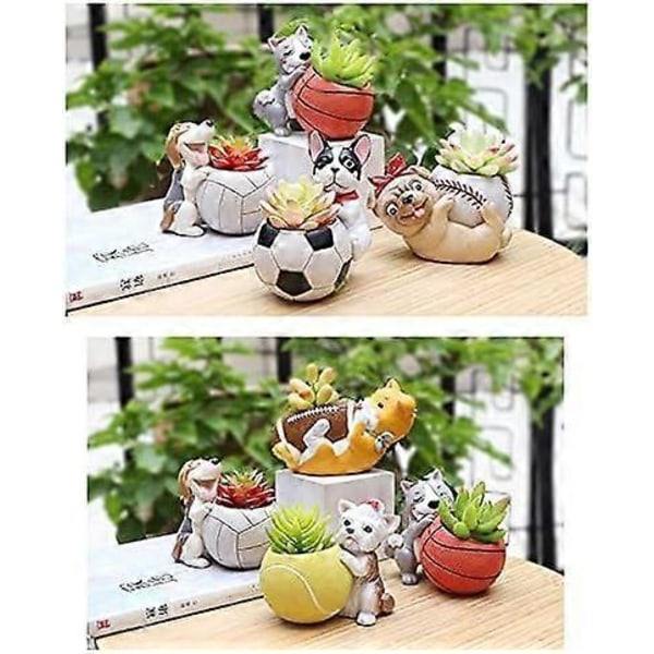 Mini Kreativ Resin Blomsterpotte Potte Bonsai Kaktus Potter Til Kontorbordsdekoration Skrivebords Ornament Dekoration E