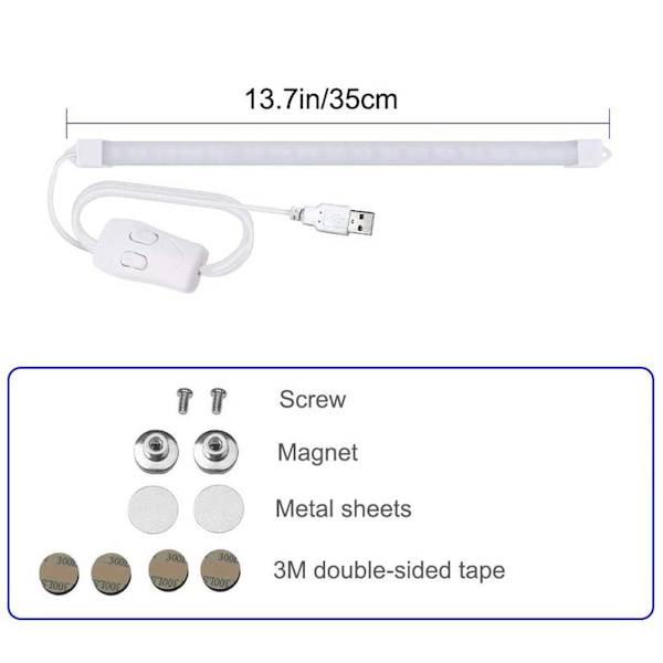 LED-strips Craft Light 3 fargetemperaturer Under skapbelysningsstang innebygd magneter USB DC5V benkbelysningsstang LED skaplys