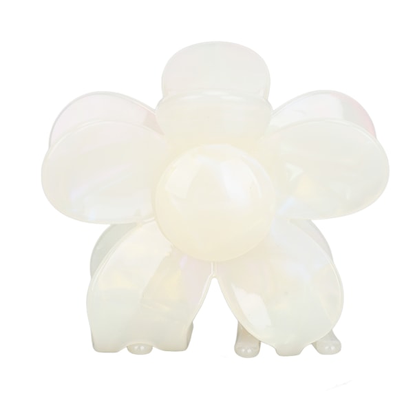Blomform Hårklämma Acetat Plast Hårklo Clip Bakhuvud Huvudbonader för kvinnor Flickor Krämvitt