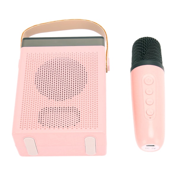 Karaoke-maskin multifunksjonell RGB-belysning bærbar Bluetooth-høyttaler med 2 trådløse mikrofoner for voksne og barn rosa