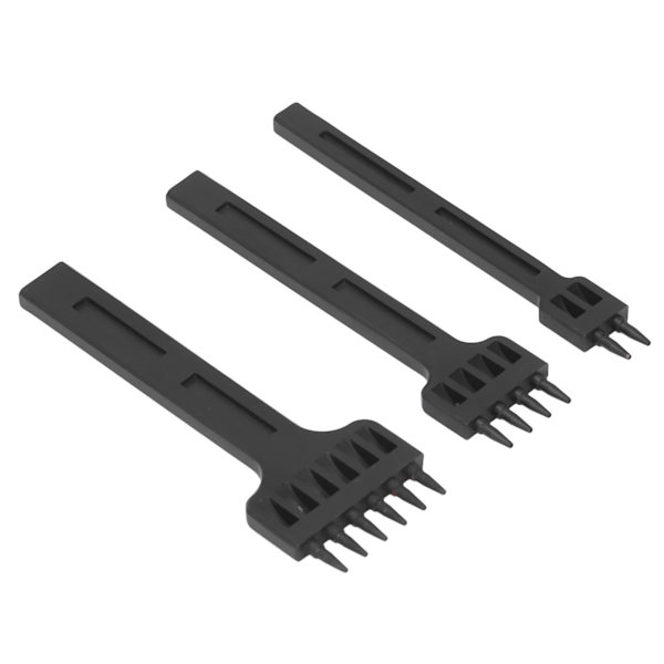 3 st läderhålslag DIY handgjorda lädervaror läder zinklegering svart runt hål rad stans 6mm