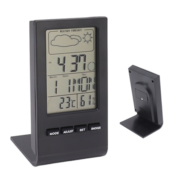 LCD-skärm Digital hygrometer inomhus termometer fuktighetsmätare temperatur fuktighet monitor larmfunktion väderdisplay svart