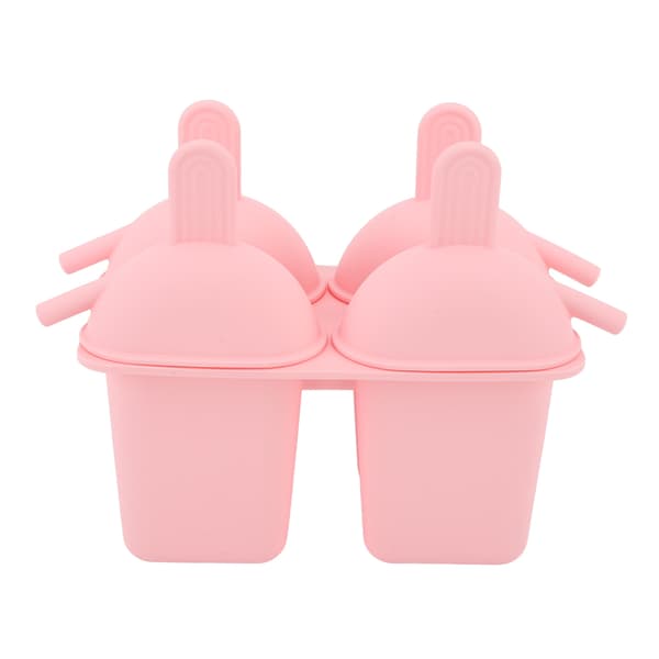 Isform Silikon Praktisk Bærbar DIY Ispinne-maskin med 50 Pinner for Husholdning Rosa
