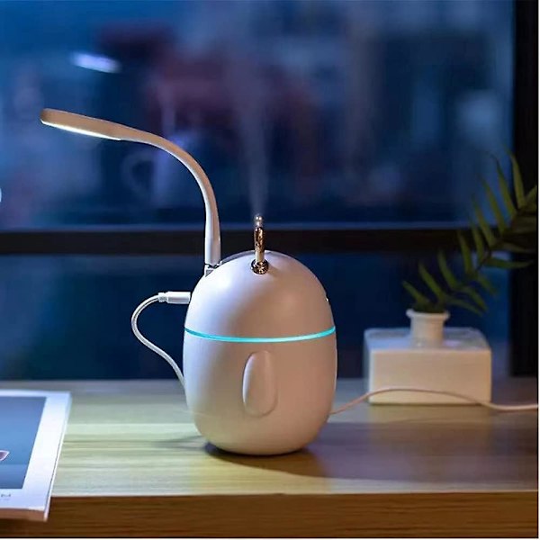 Mini ilmankostutin, hiljainen sumutus, pöytäkoneen ilman kostutus, aromaterapia, USB-latausportilla.