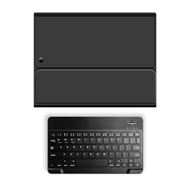 Tablet-tastatur med magnetiske genvejstaster, kickstand, blyantholder, præcis etui, trådløst tastatur til IOS-tablet 10,2 tommer, sort etui og sort tastatur