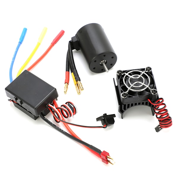 3650 3900KV vedenpitävä 4-napainen harjaton moottori 60A ESC jäähdytyslevy yhdistelmäsetti 1/10 RC-autoon