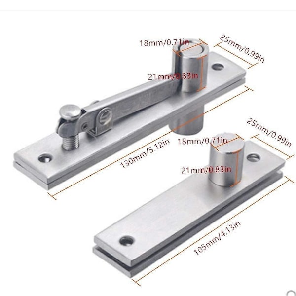 Oven Kääntösarana, 2 kpl 360 asteen pyörivät piilosaranat (130 x 25 mm)