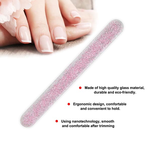Fodplejeværktøj - Pink Nano Glas Død Hud Slibefil til Pedicure (12cm)