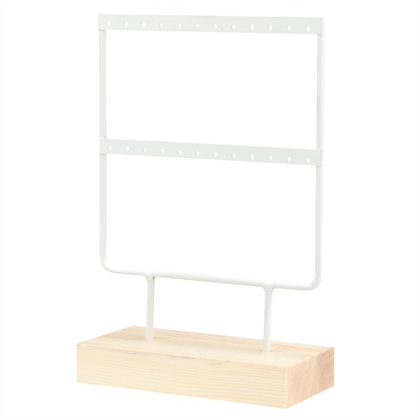 24 hullers elegant metal smykkeopbevaringsstativ øreringe halskæde display stand arrangør til hjemmetHvid