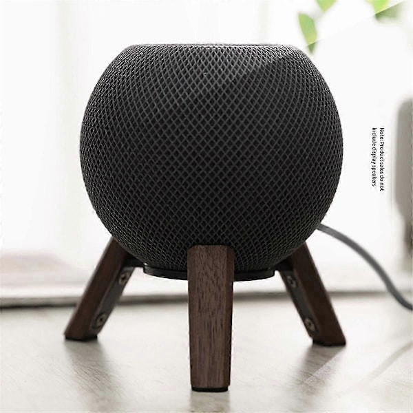 Äkta Trästativ kompatibelt med Mini Trähållare Tripod med Metallram Home Pod Mini Högtalare Brunn