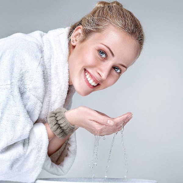 4 Par Håndleds Spa Vaskebånd Mikrofiber Håndleds Vaskehåndklæde Bånd Håndledsbånd til Ansigtsvask Absorberende Håndledsbånd Håndleds Svedbånd til Kvinder Forebygger Væske