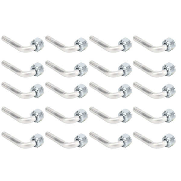 20 stk. 5/8in Aircondition 90 graders Beadlock Aluminium AC Splice Slange Fittings Adapter Connector til Bil Lastbil Ingeniørkøretøj