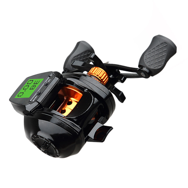 Fiskerulle Digital Display Dubbel Broms Lätt Vikt Anti Explosion Wire Baitcasting Rulle Guld