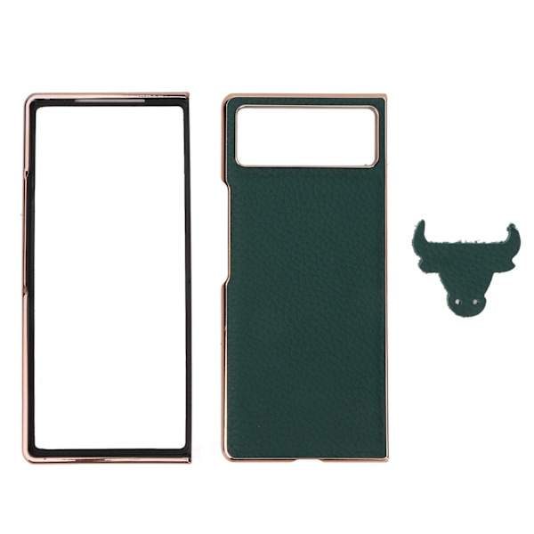 Skyddande fodral för Xiaomi MIX Fold 2, reptåligt läder, galvaniserat mobilfodral, grönt