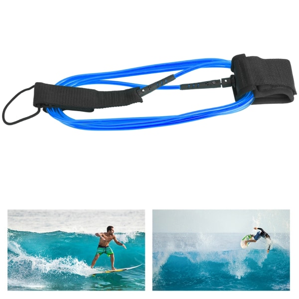 TPU justerbar vattensportfotsrep Surfing Paddle Board Ankelfjäder dragband (vit & blå)